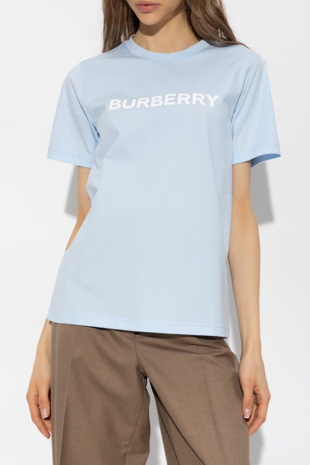 shirt with logo Burberry - SchaferandweinerShops Japan - Light blue  'Margot' T - Burberry panelled knitted cardigan